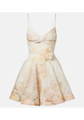 Zimmermann Memento floral linen and silk minidress