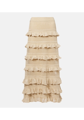 Zimmermann Hypnotic tiered lame maxi skirt