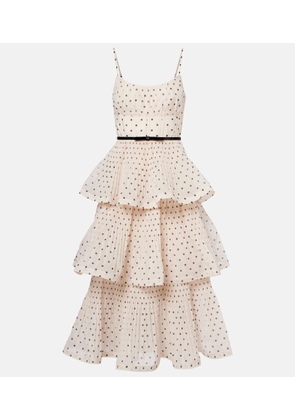 Zimmermann Polka-dot tiered midi dress