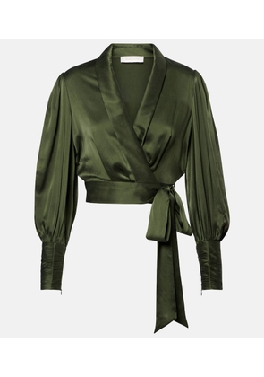 Zimmermann Silk satin wrap top