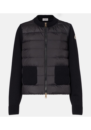 Moncler Down-paneled virgin wool cardigan