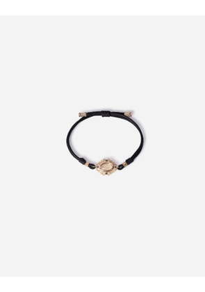 Dolce & Gabbana Sicily Bracelet Fabric With A Pendant In 18 Carat Yellow Gold - Man Gold M