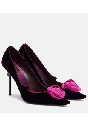 Roger Vivier Rose Vivier 100 floral velvet pumps