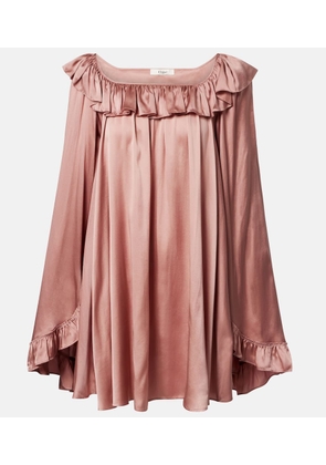 Chloe Ruffled silk satin minidress
