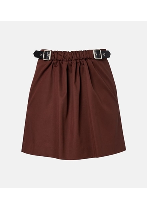Loewe Belted cotton and silk twill miniskirt