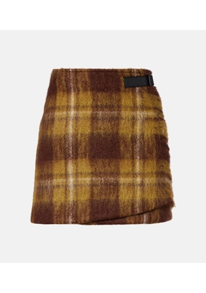Loewe Checked mohair and wool miniskirt