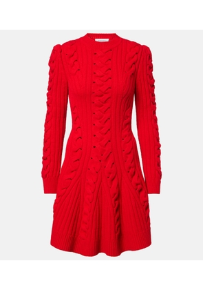 McQueen Cable-knit wool and cashmere minidress