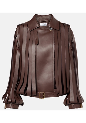 Loewe Layered leather jacket