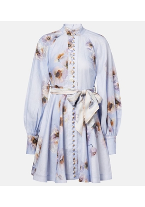 Zimmermann Hypnotic floral linen shirt dress