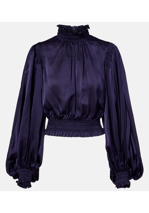 Zimmermann Dream shirred silk blouse