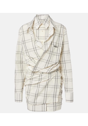 The Attico Checked cotton minidress