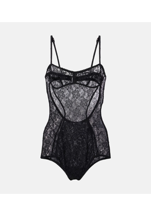 The Attico Floral lace bodysuit