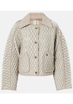 Burberry Corduroy-trimmed quilted jacket