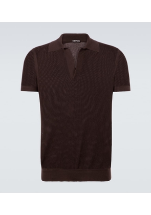 Tom Ford Semi-sheer cotton and silk polo shirt