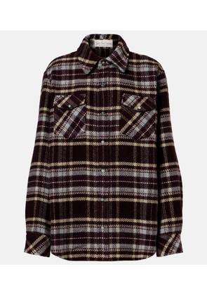 God's True Cashmere Plaid cashmere shirt with emeralds