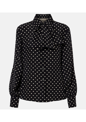 Valentino Bow-detail polka-dots silk shirt