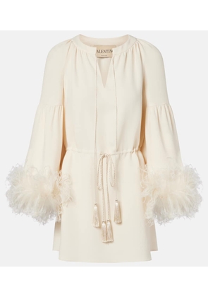 Valentino Cady Couture feather-trimmed tunic