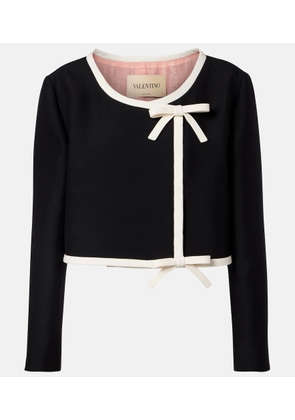 Valentino Crepe Couture bow-detail cropped jacket