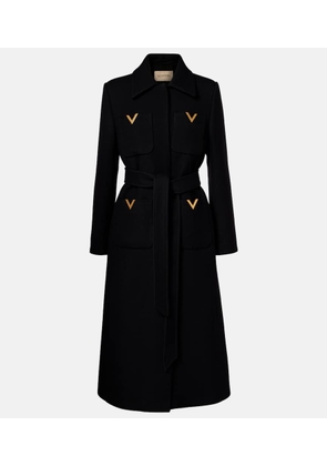 Valentino VGold belted wool and silk coat
