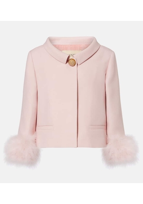 Valentino Crepe Couture feather-trimmed blazer