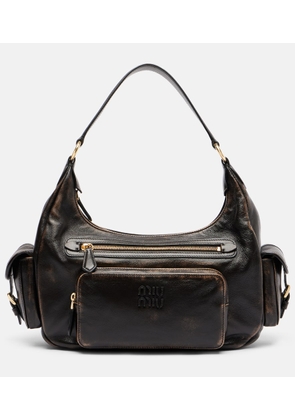 Miu Miu Distressed leather shoulder bag