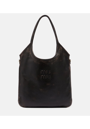 Miu Miu Ivy distressed leather shoulder bag