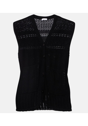 Eres Mixte pointelle wool and cashmere sweater vest