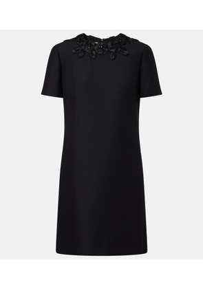 Valentino Embellished wool and silk minidress