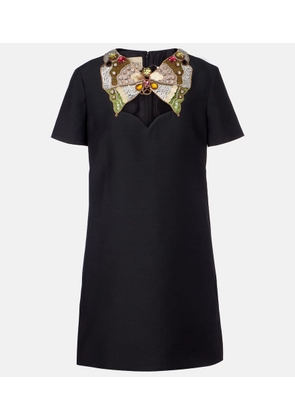 Valentino Embellished wool and silk minidress