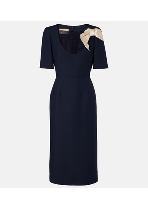 Valentino Crepe Couture bow-detail lace-trimmed midi dress