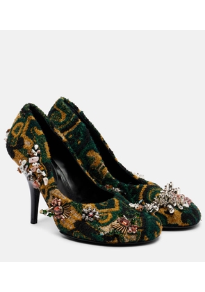 Dries Van Noten Embellished jacquard pumps