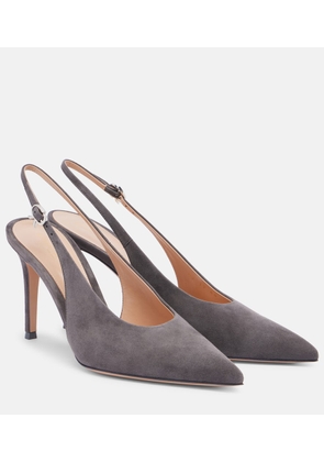 Gianvito Rossi Robbie 85 suede slingback pumps
