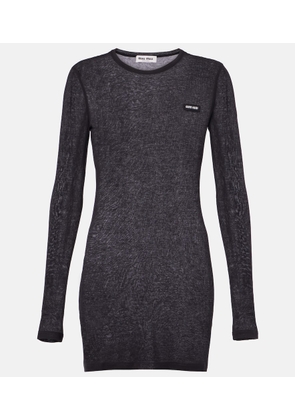 Miu Miu Logo cotton jersey minidress