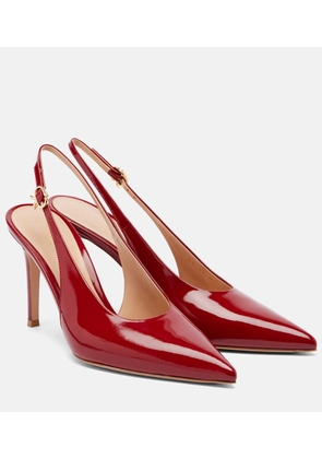 Gianvito Rossi Robbie 85 patent leather slingback pumps