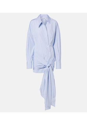The Attico Gathered striped cotton shirt dress