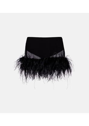 The Attico Sheer feather-trimmed miniskirt