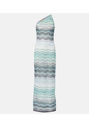 Missoni Zig Zag one-shoulder lame maxi dress