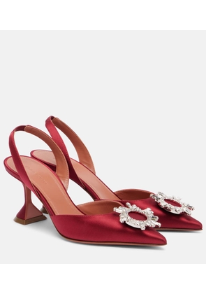 Amina Muaddi Begum 70 embellished satin slingback pumps