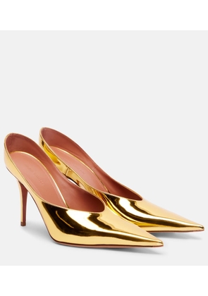 Amina Muaddi Anok 90 metallic leather pumps
