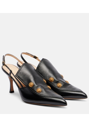 Chloe Agnes embellished leather slingback pumps