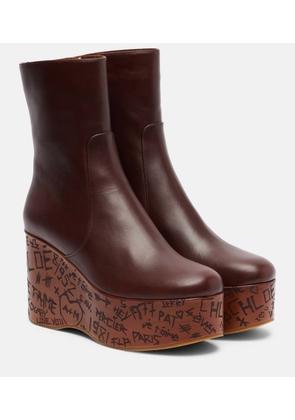 Chloe Maxime leather wedge ankle boots