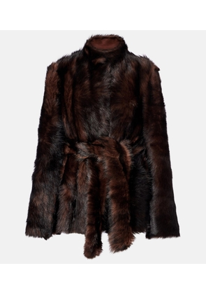 Nour Hammour Elsa shearling wrap coat