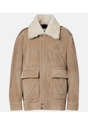 Nour Hammour Drey shearling-trimmed suede jacket