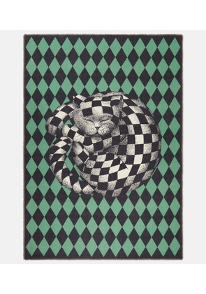 Fornasetti High Fidelity argyle wool blanket