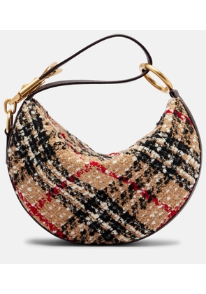 Burberry Knight Arc leather-trimmed boucle shoulder bag