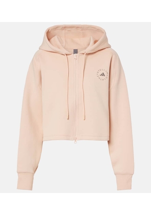 Adidas by Stella McCartney Cropped cotton-blend hoodie