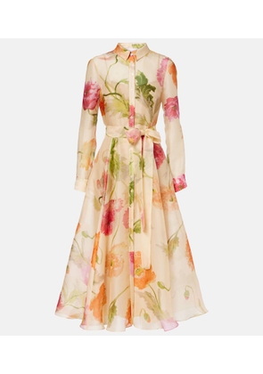 Carolina Herrera Belted floral silk shirt dress