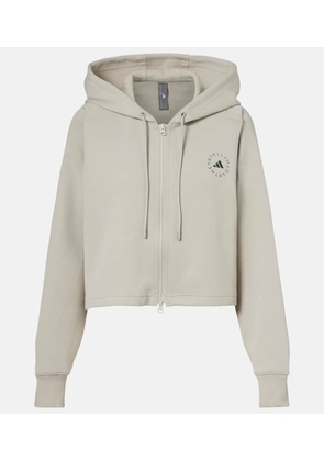 Adidas by Stella McCartney Logo cotton-blend jersey hoodie