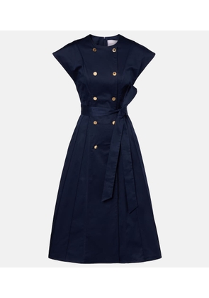 Carolina Herrera Cotton-blend sateen midi dress
