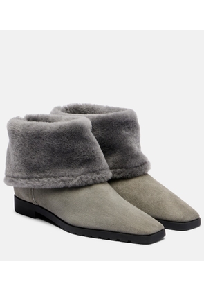 Toteme Suede and shearling ankle boots